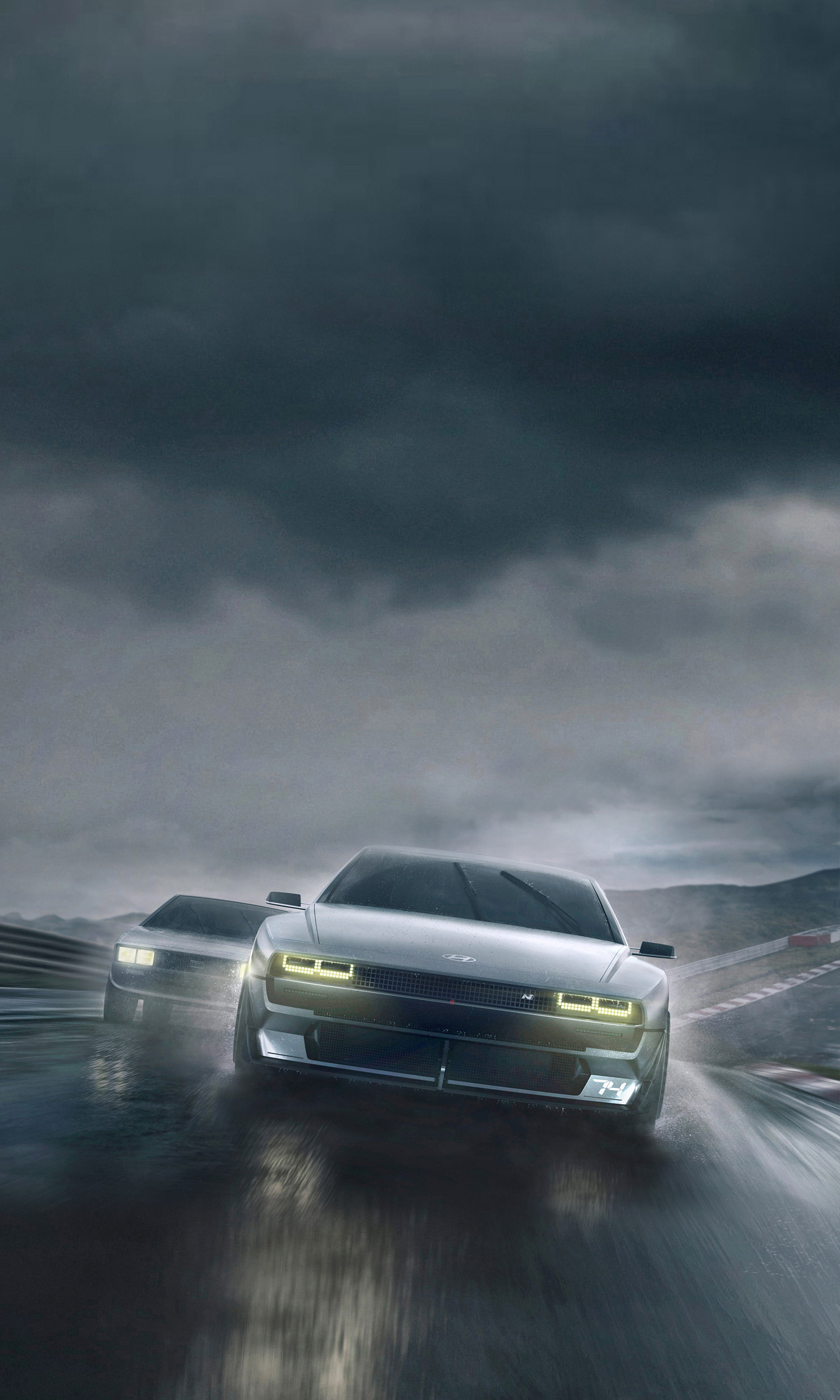 Download 2022 Hyundai N Vision 74 Concept - Front HD Phone Wallpaper 1440x2400 #4