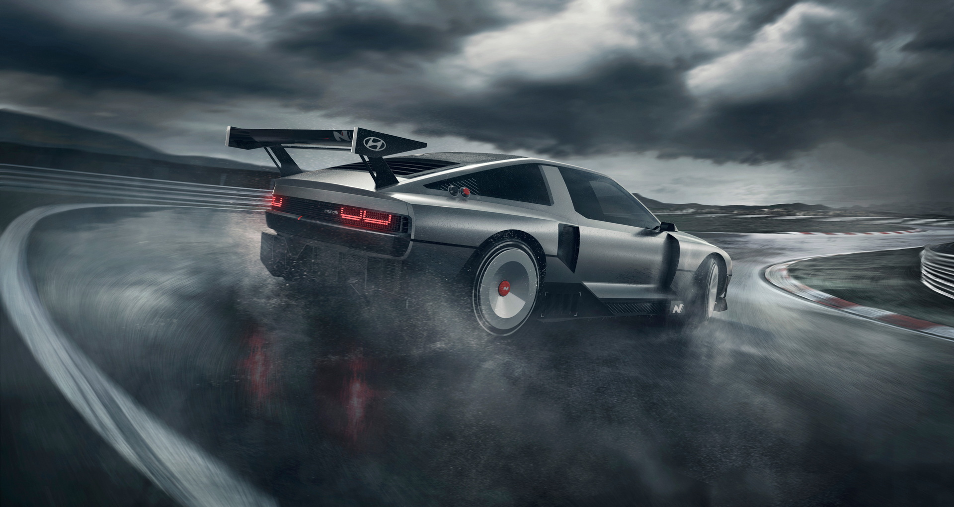 Download 2022 Hyundai N Vision 74 Concept - Rear Three-Quarter HD Wallpaper 1920x1020 #8