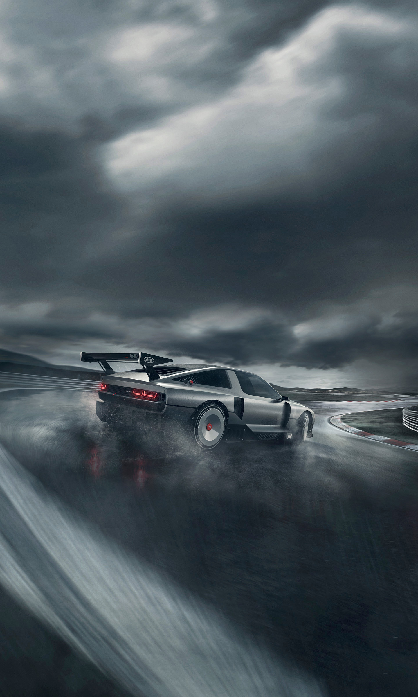 Download 2022 Hyundai N Vision 74 Concept - Rear Three-Quarter HD Phone Wallpaper 1440x2400 #9