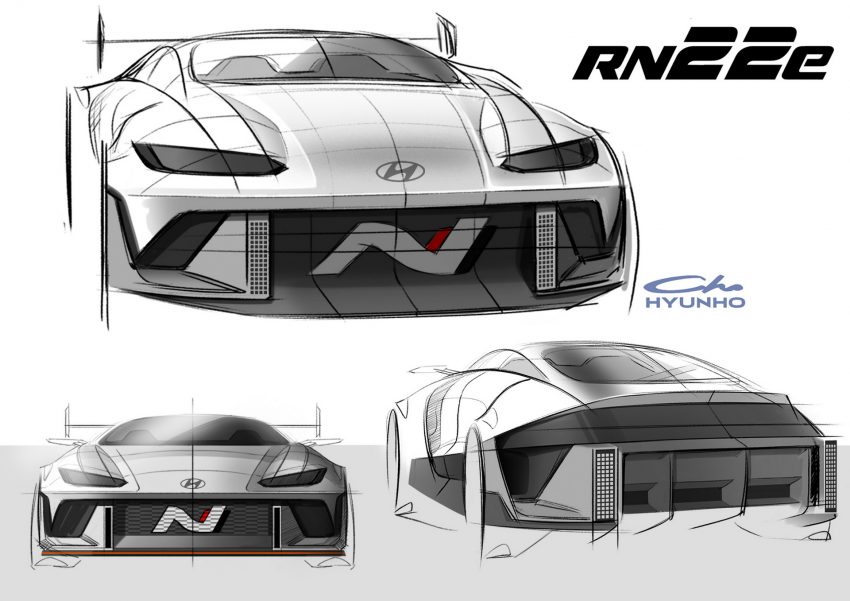 2022 Hyundai RN22e Concept - Design Sketch Wallpaper 850x601 #23
