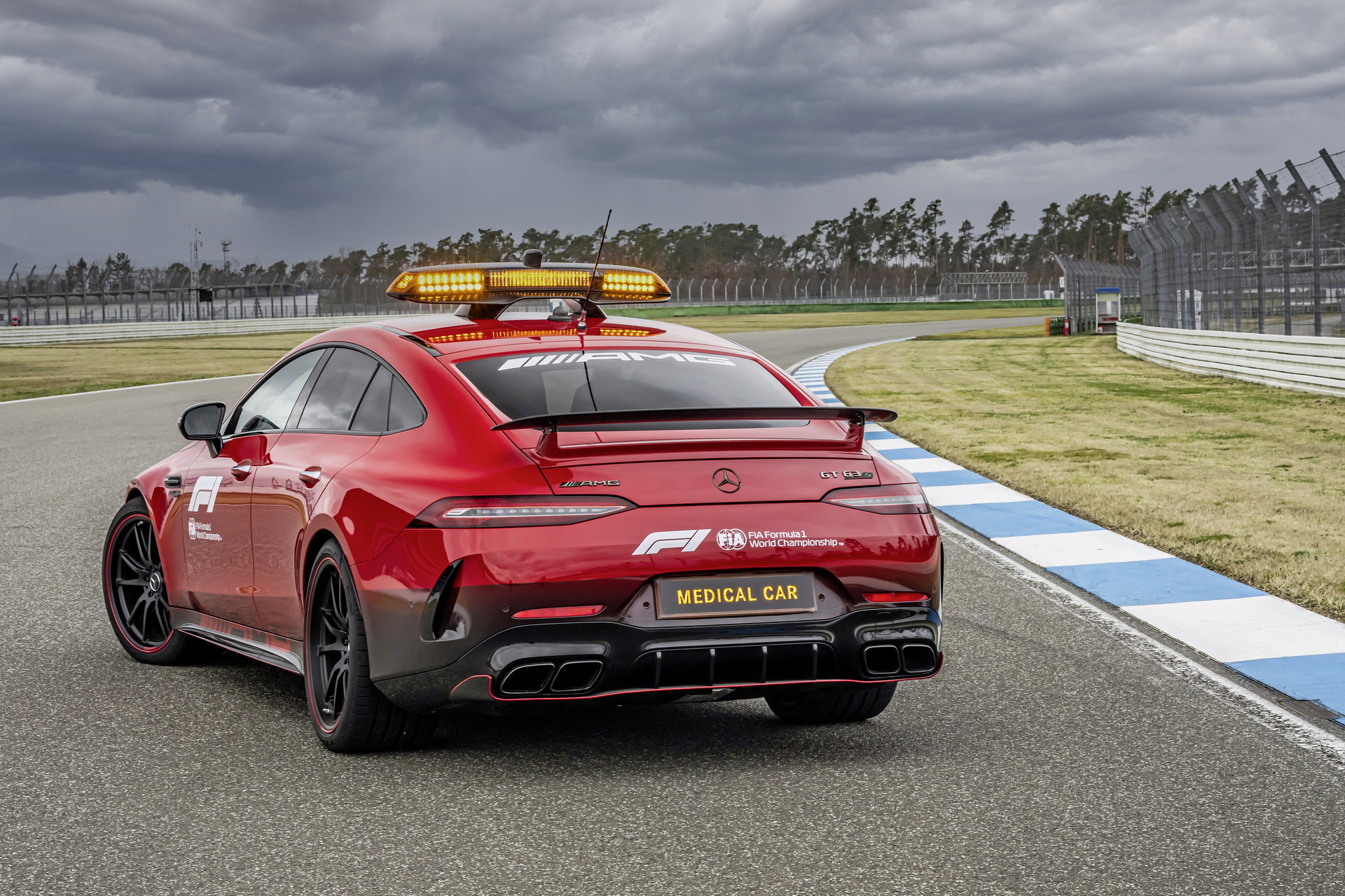 Download 2022 Mercedes-AMG GT 63 S F1 Medical Car - Rear Three-Quarter HD Wallpaper 1920x1280 #9