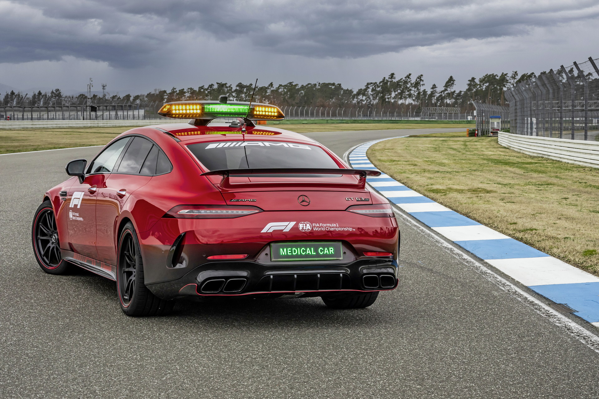 Download 2022 Mercedes-AMG GT 63 S F1 Medical Car - Rear Three-Quarter HD Wallpaper 1920x1280 #10