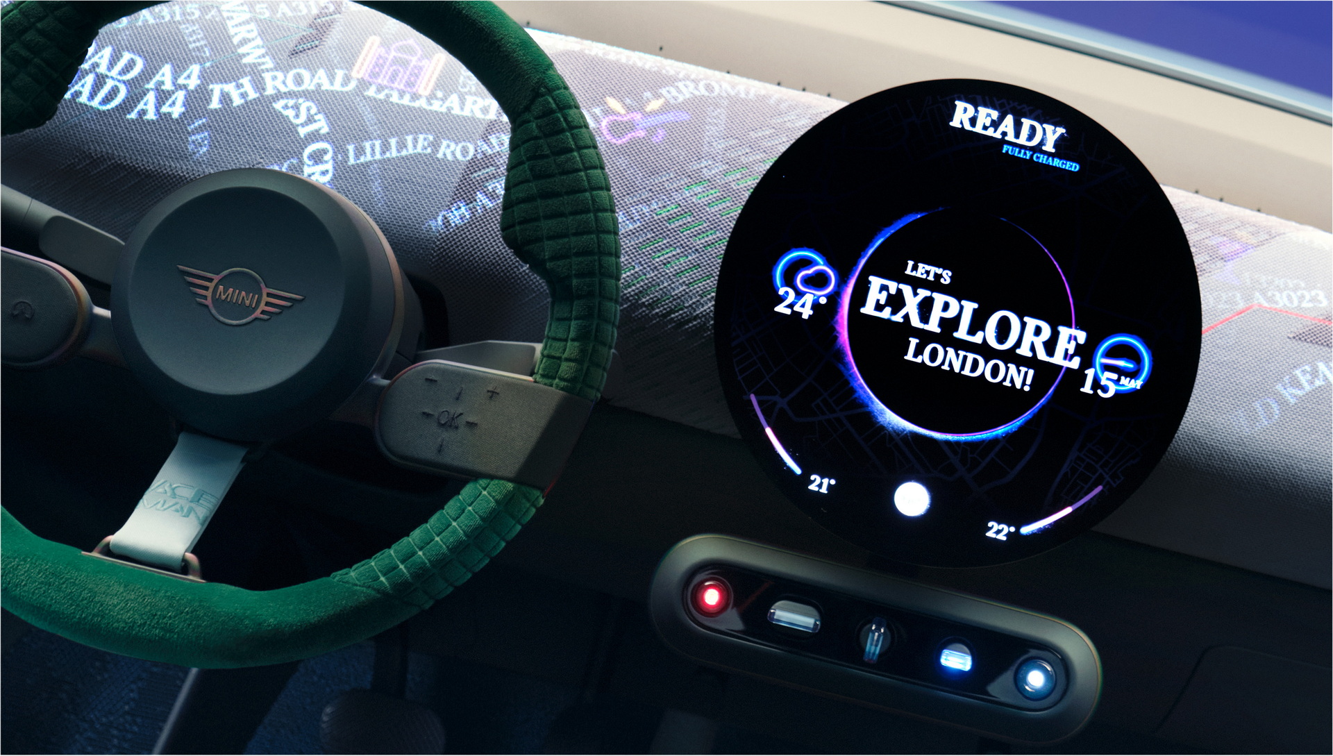 Download 2022 Mini Aceman Concept - Central Console HD Wallpaper 1920x1089 #63