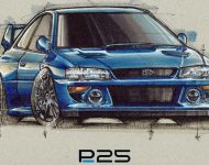 2022 Prodrive P25 based on 1997 Subaru Impreza 22B - Design Sketch Wallpaper 190x150