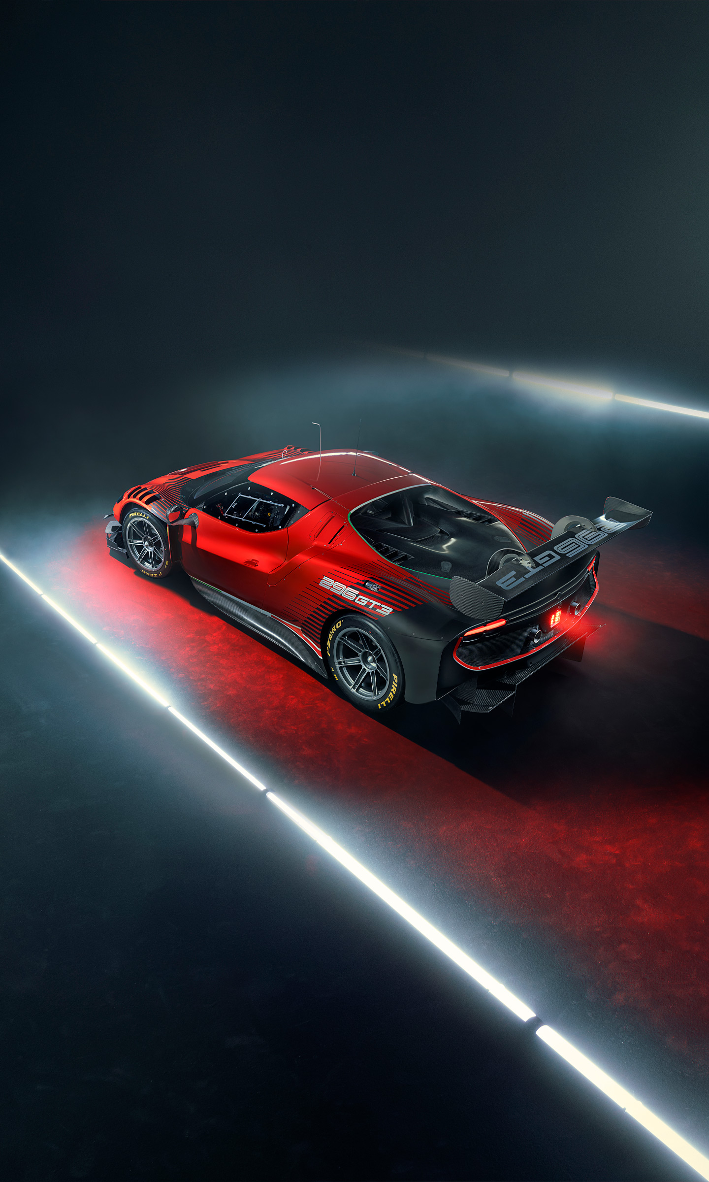 Download 2023 Ferrari 296 GT3 - Rear Three-Quarter HD Phone Wallpaper 1440x2400 #6