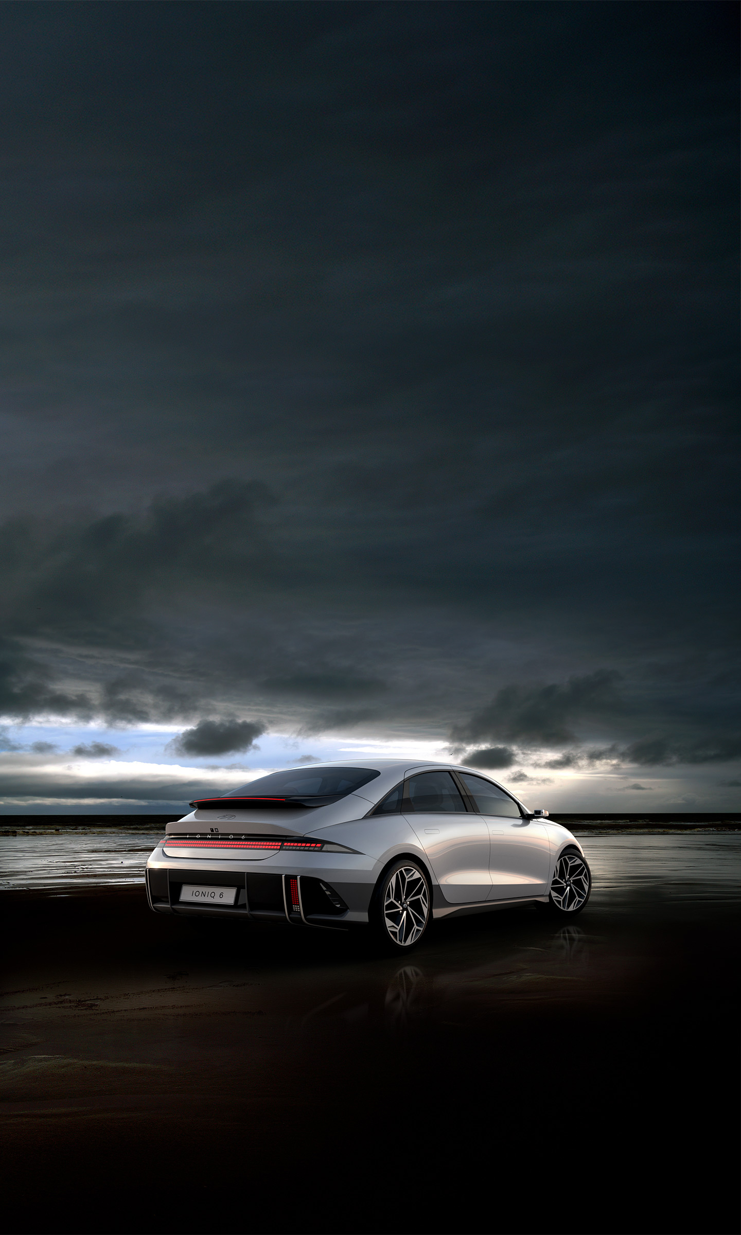 Download 2023 Hyundai Ioniq 6 - Rear Three-Quarter HD Phone Wallpaper 1440x2400 #12