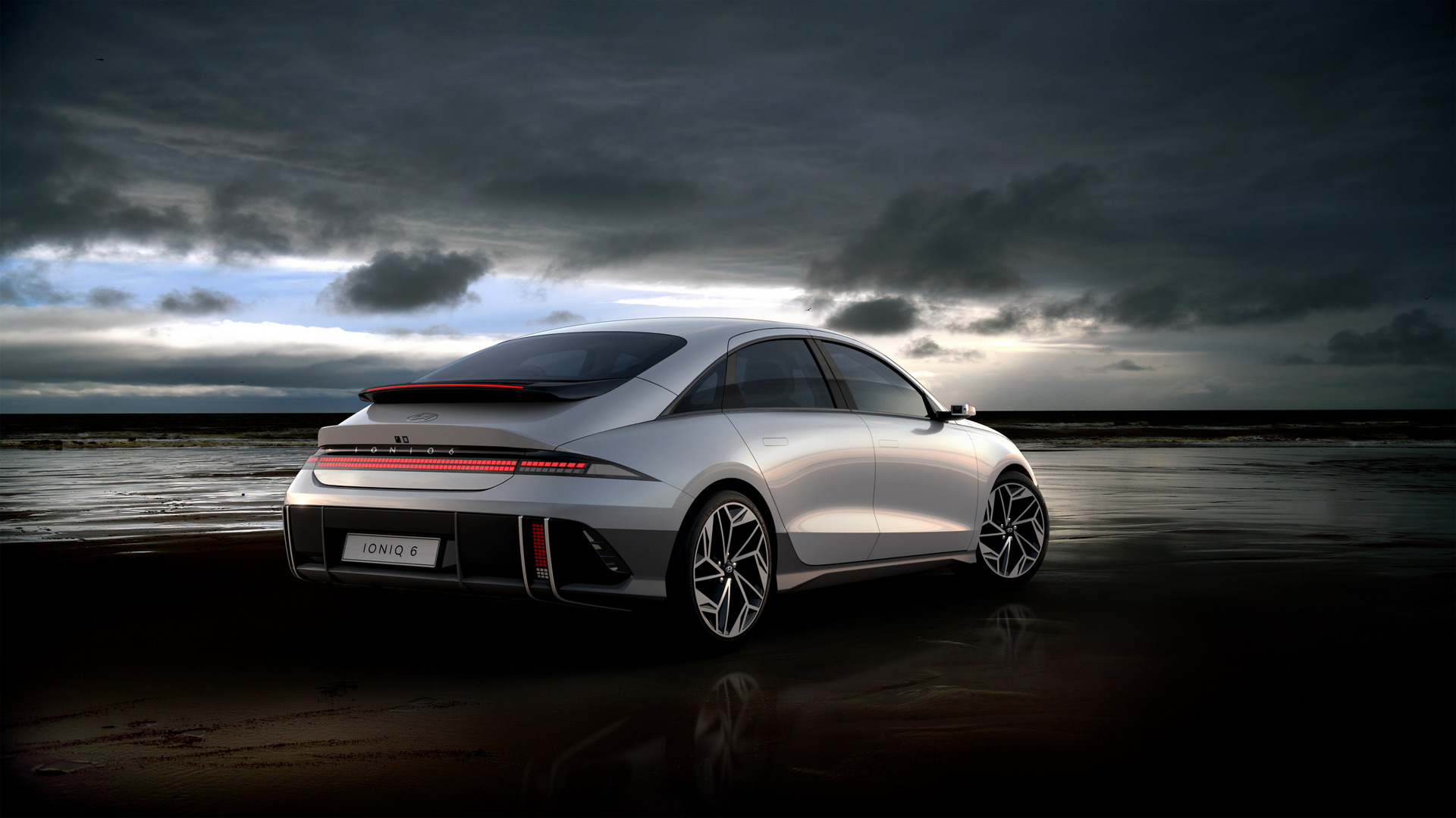 Download 2023 Hyundai Ioniq 6 - Rear Three-Quarter HD Wallpaper 1920x1080 #13