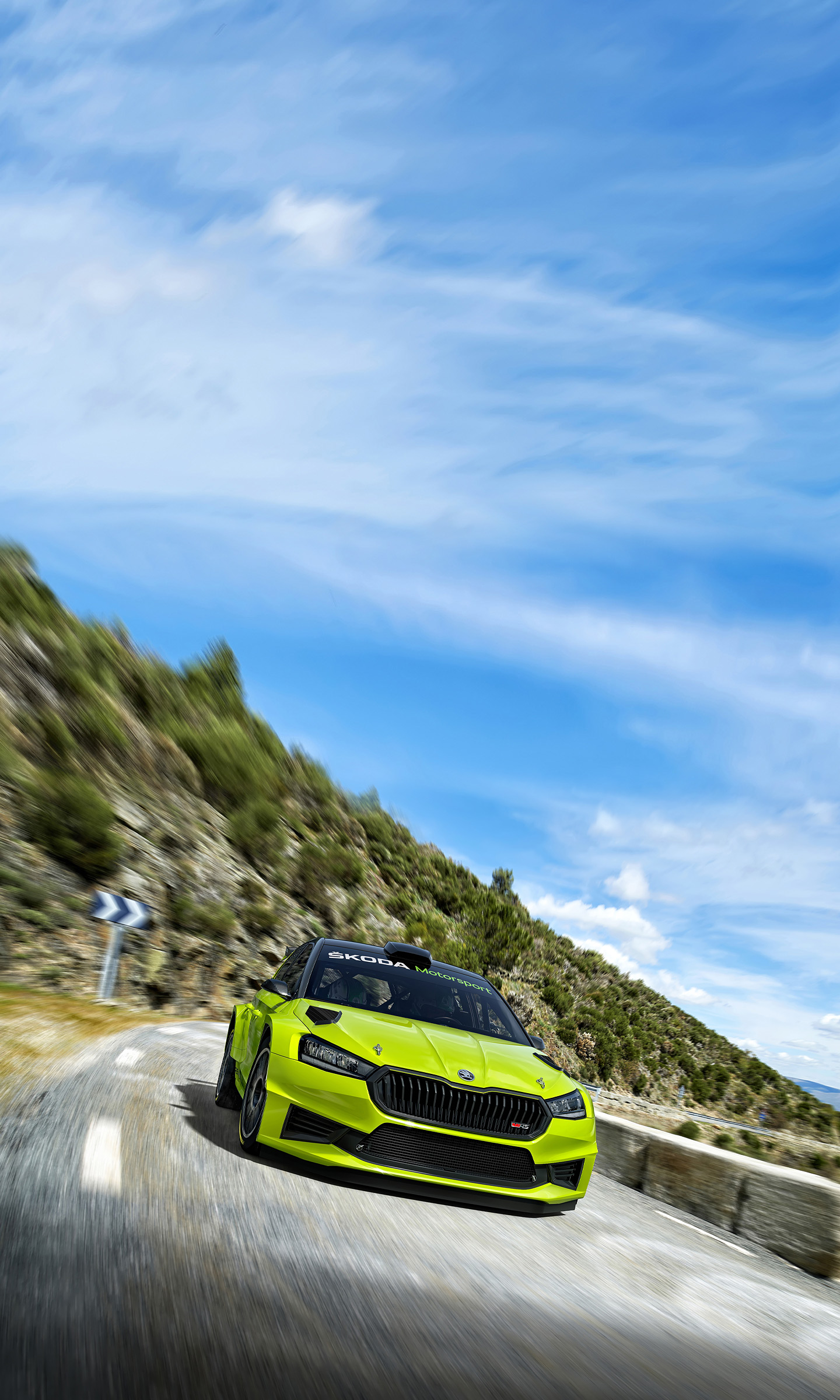 Download 2023 Skoda Fabia RS Rally2 - Front HD Phone Wallpaper 1440x2400 #6