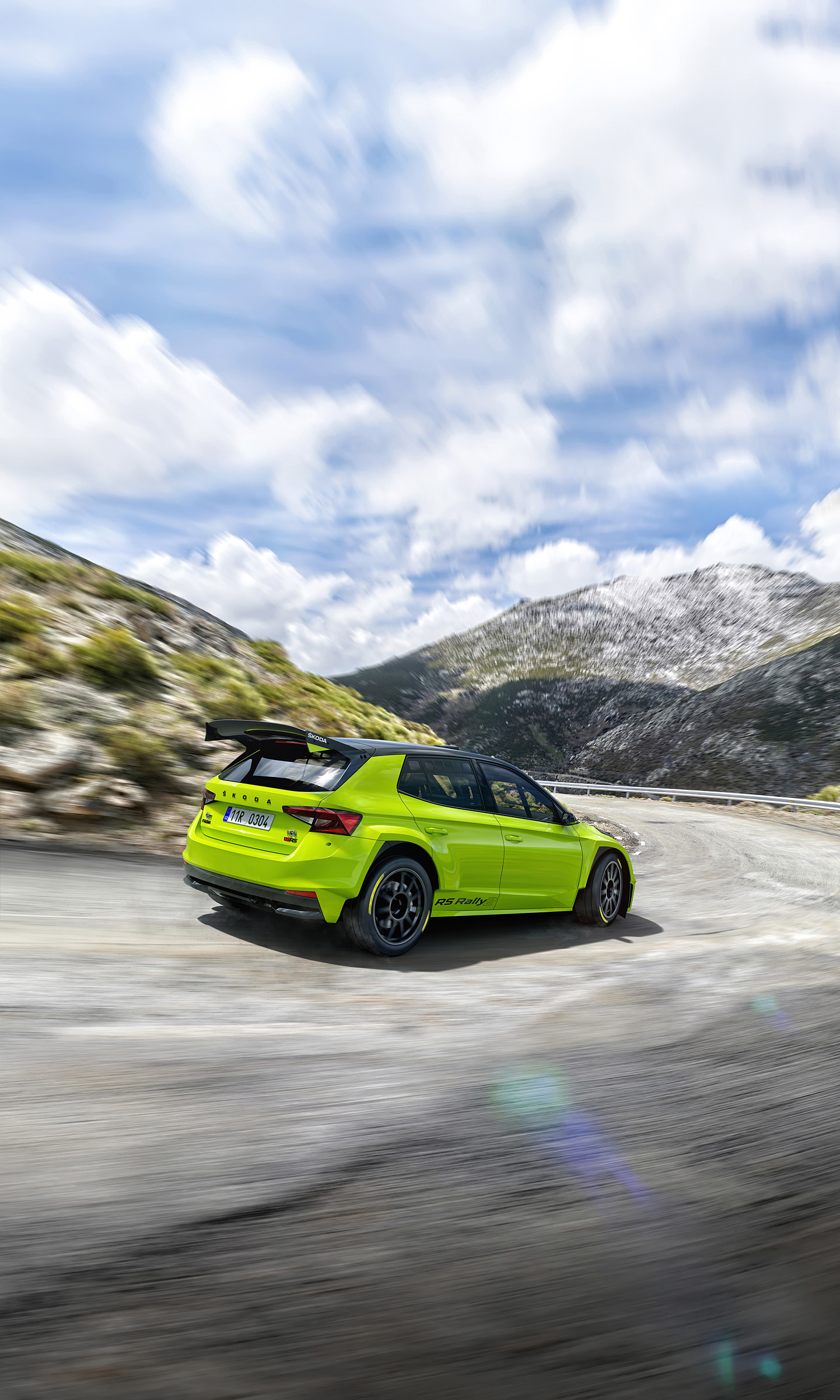 Download 2023 Skoda Fabia RS Rally2 - Rear Three-Quarter HD Phone Wallpaper 1440x2400 #9