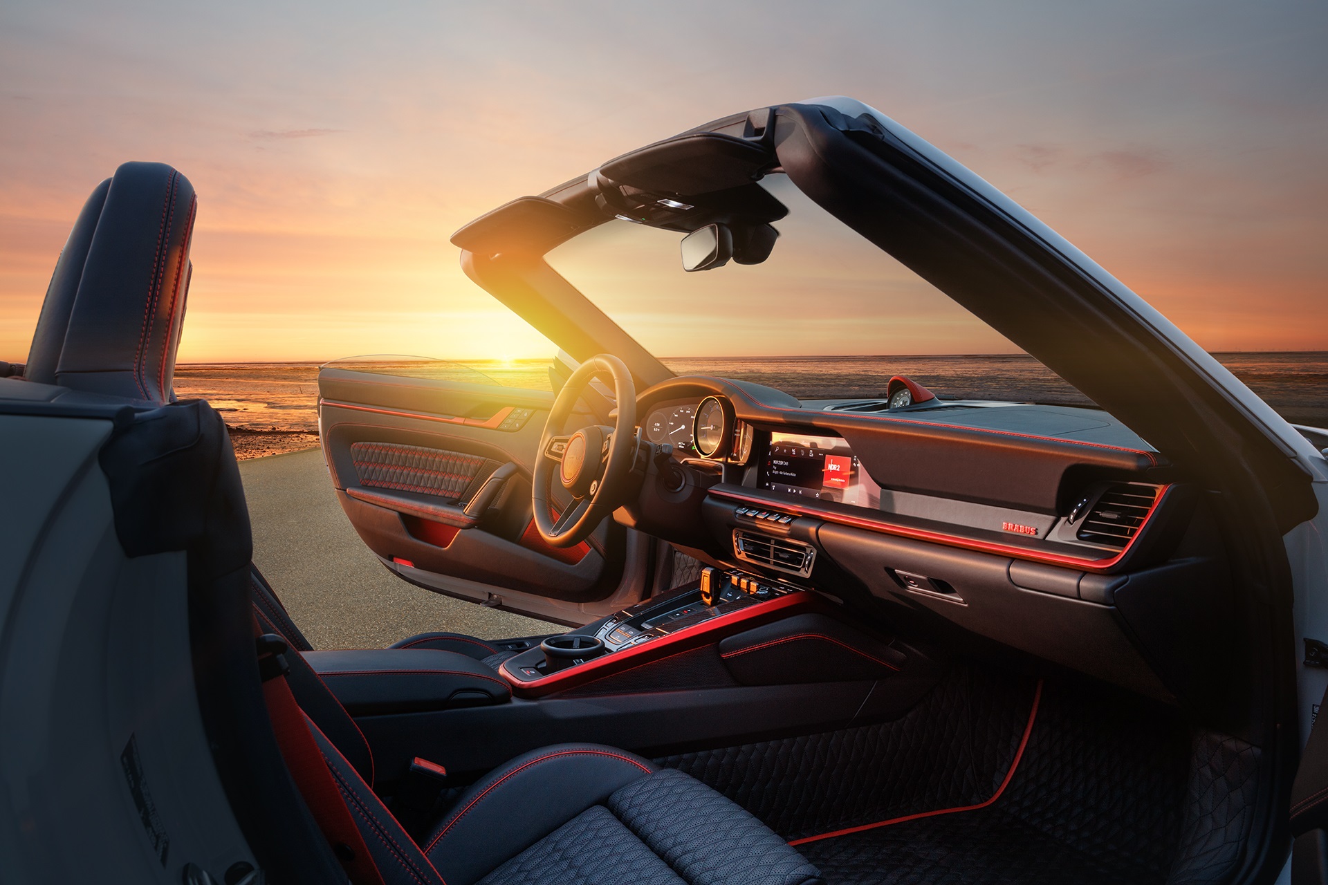 Download 2022 Brabus 820 based on Porsche 911 Turbo S Cabriolet - Interior HD Wallpaper 1920x1280 #86