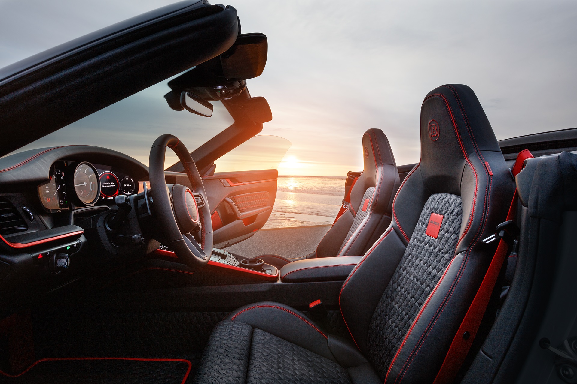 Download 2022 Brabus 820 based on Porsche 911 Turbo S Cabriolet - Interior HD Wallpaper 1920x1280 #88