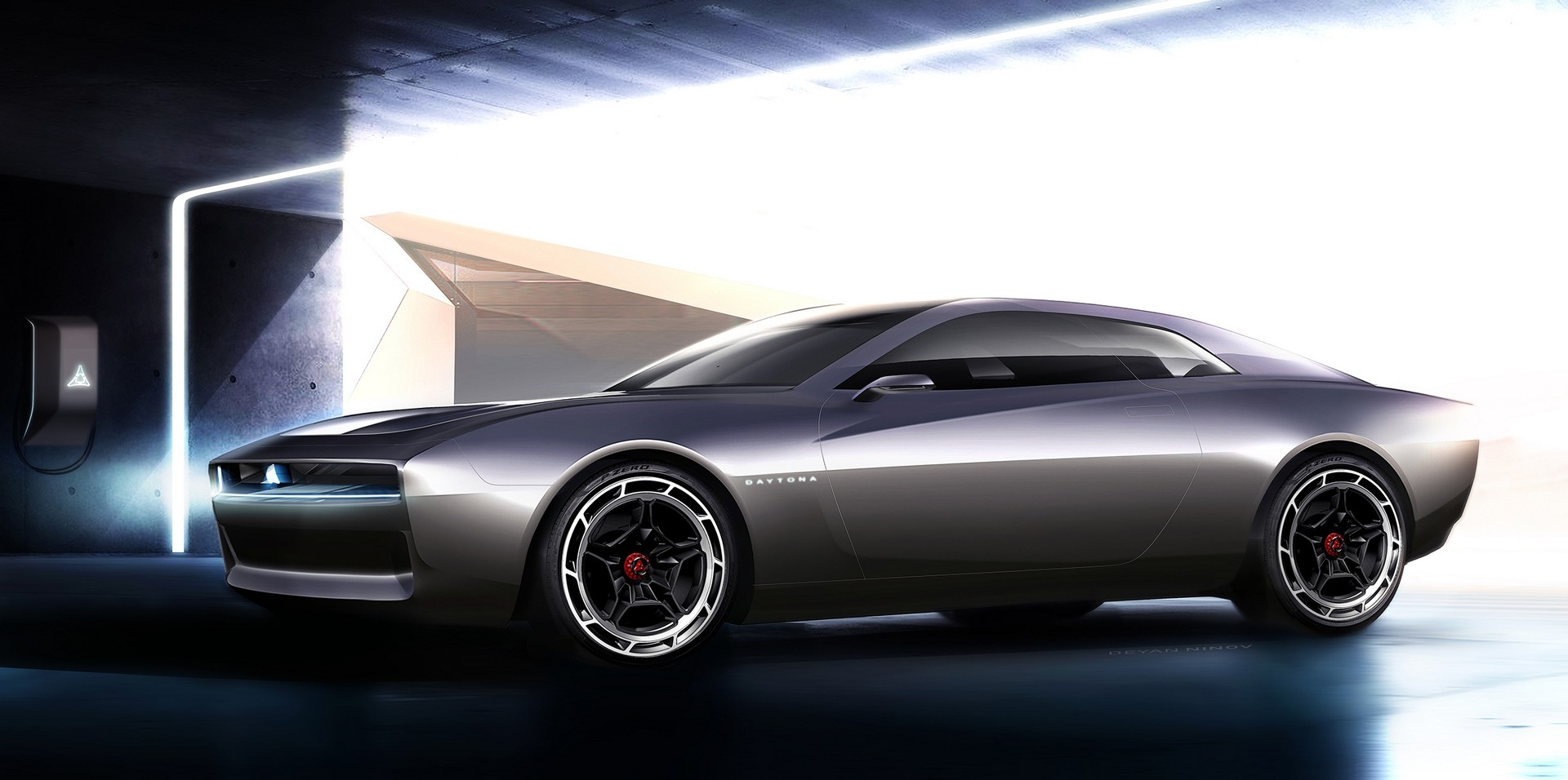 Download 2022 Dodge Charger Daytona SRT Concept - Design Sketch HD Wallpaper 1920x956 #39