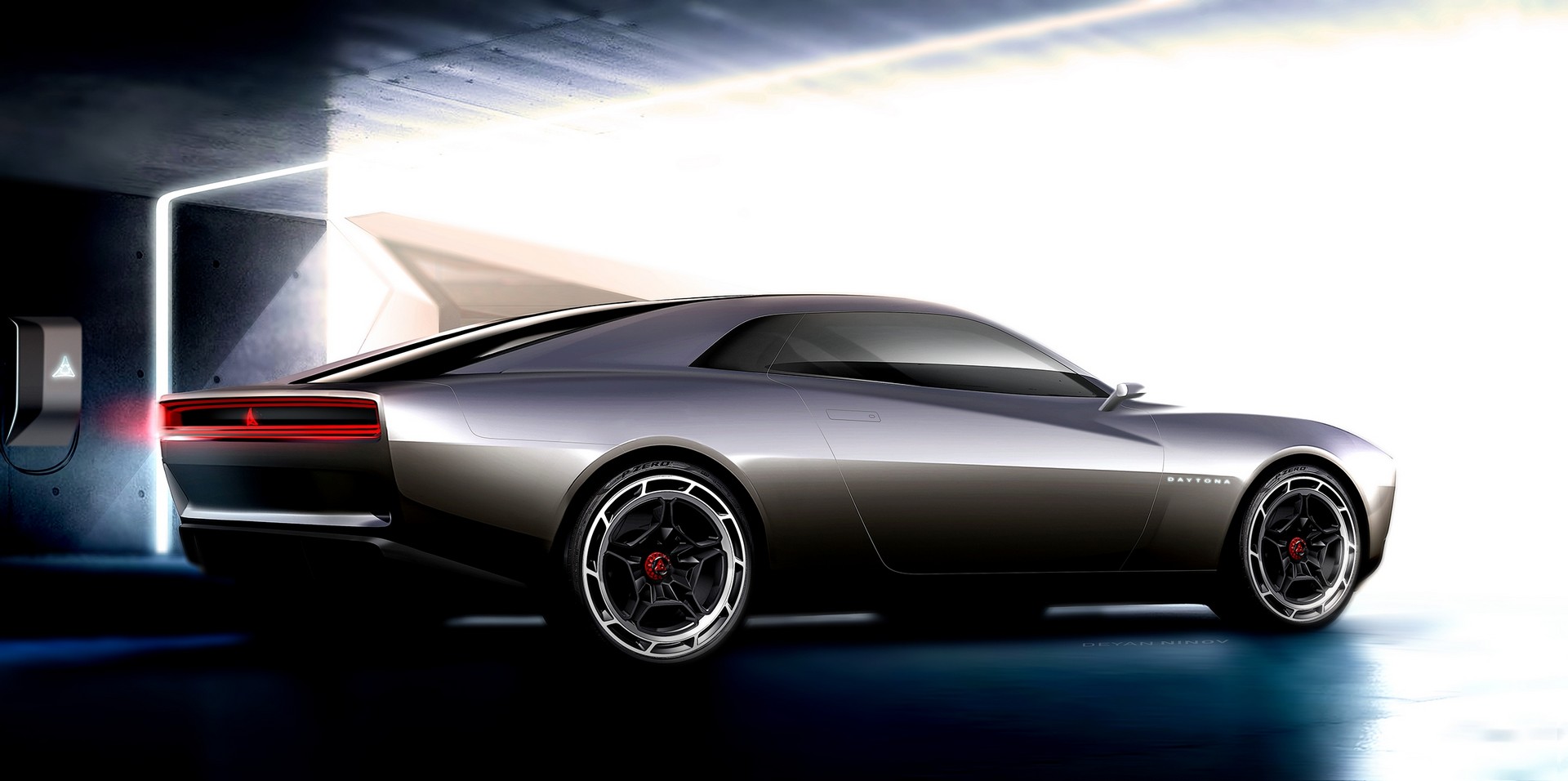 Download 2022 Dodge Charger Daytona SRT Concept - Design Sketch HD Wallpaper 1920x956 #40