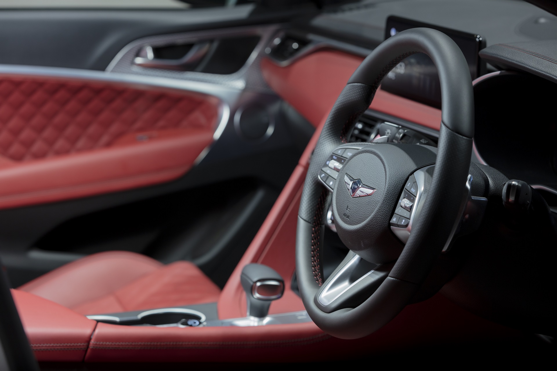 Download 2022 Genesis G70 Shooting Brake - UK version - Interior, Steering Wheel HD Wallpaper 1920x1280 #27