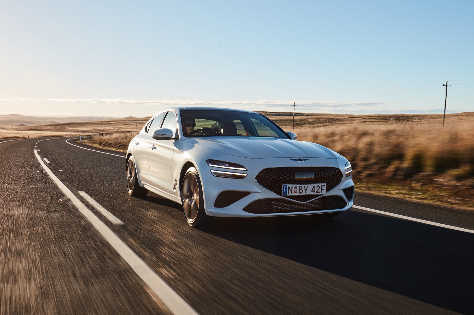 Download 2022 Genesis G70 Sport with Luxury Pack - Front Three-Quarter HD Wallpaper 1921x1280 #14