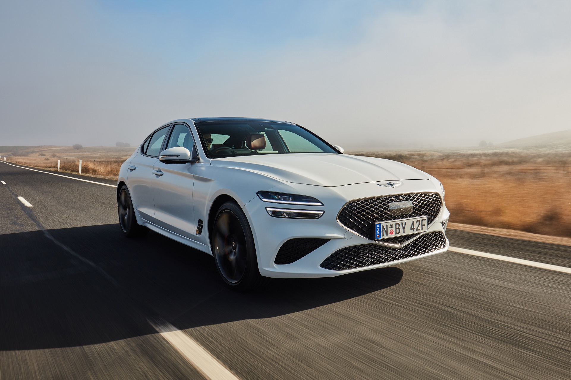 Download 2022 Genesis G70 Sport with Luxury Pack - Front Three-Quarter HD Wallpaper 1921x1280 #18