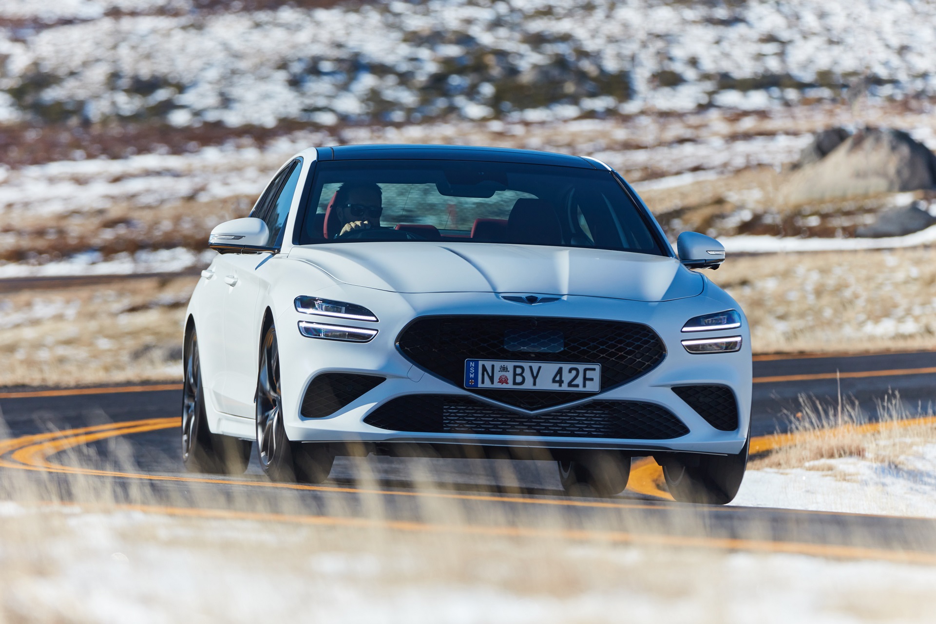 Download 2022 Genesis G70 Sport with Luxury Pack - Front HD Wallpaper 1921x1280 #25