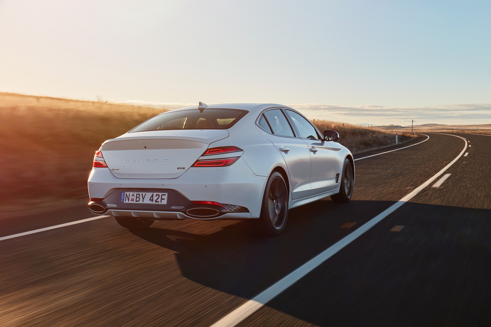 Download 2022 Genesis G70 Sport with Luxury Pack - Rear Three-Quarter HD Wallpaper 1921x1280 #20