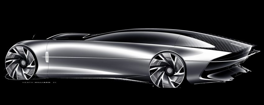 2022 Lincoln Model L100 Concept - Design Sketch Wallpaper 850x340 #19