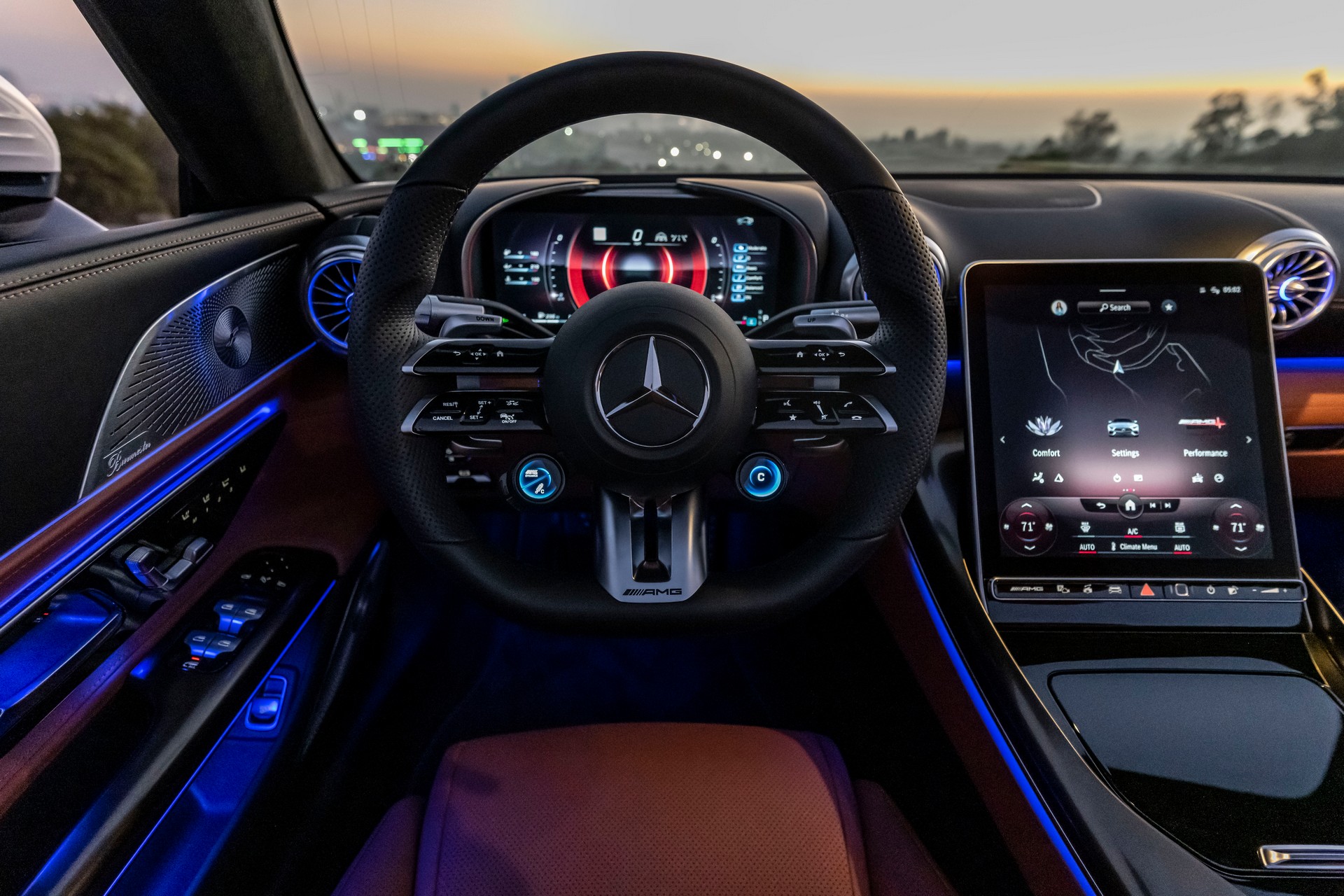 Download 2022 Mercedes-AMG SL 55 4Matic+ - US version - Interior, Steering Wheel HD Wallpaper 1920x1280 #71