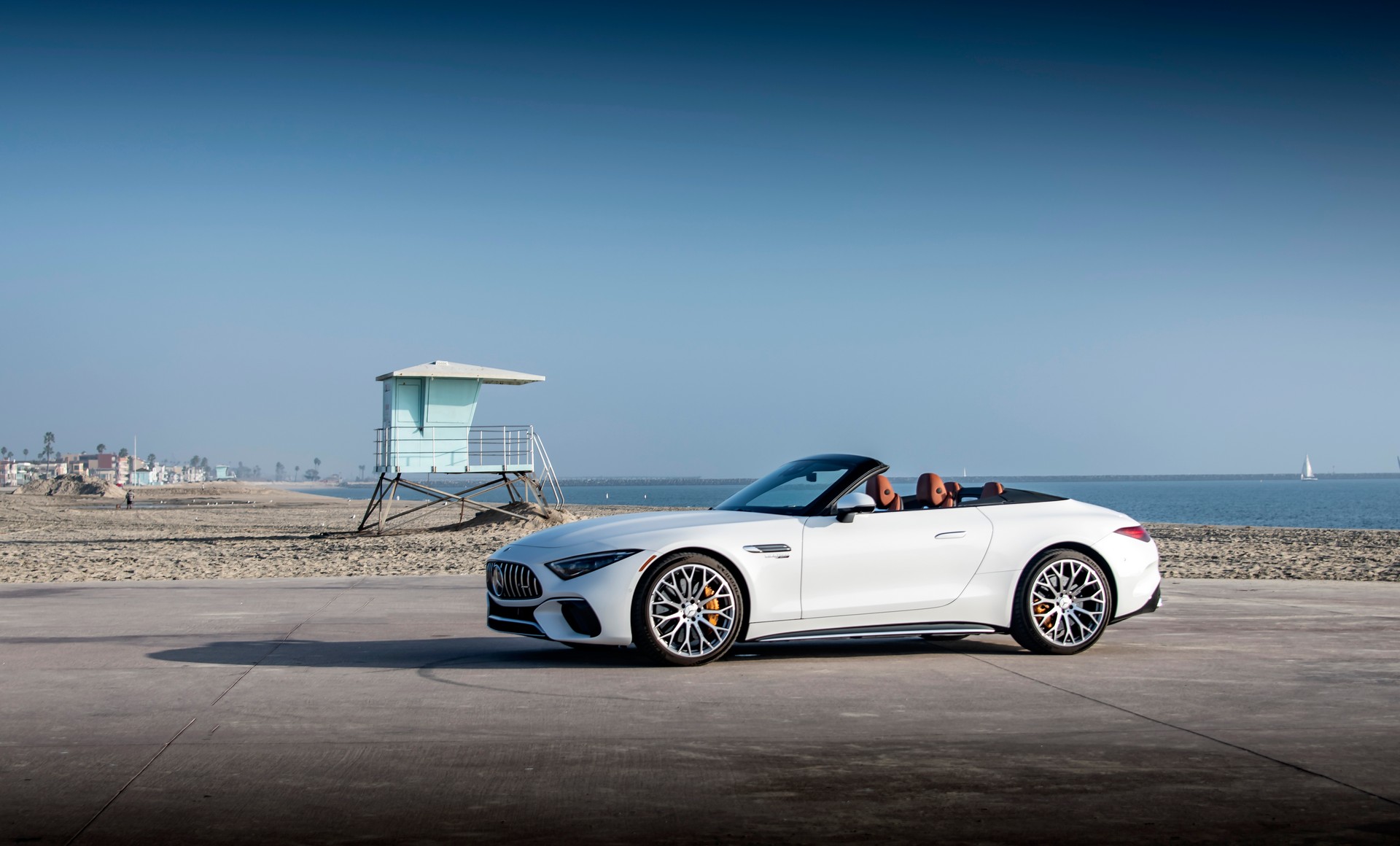 Download 2022 Mercedes-AMG SL 55 4Matic+ - US version - Side HD Wallpaper 1920x1160 #21