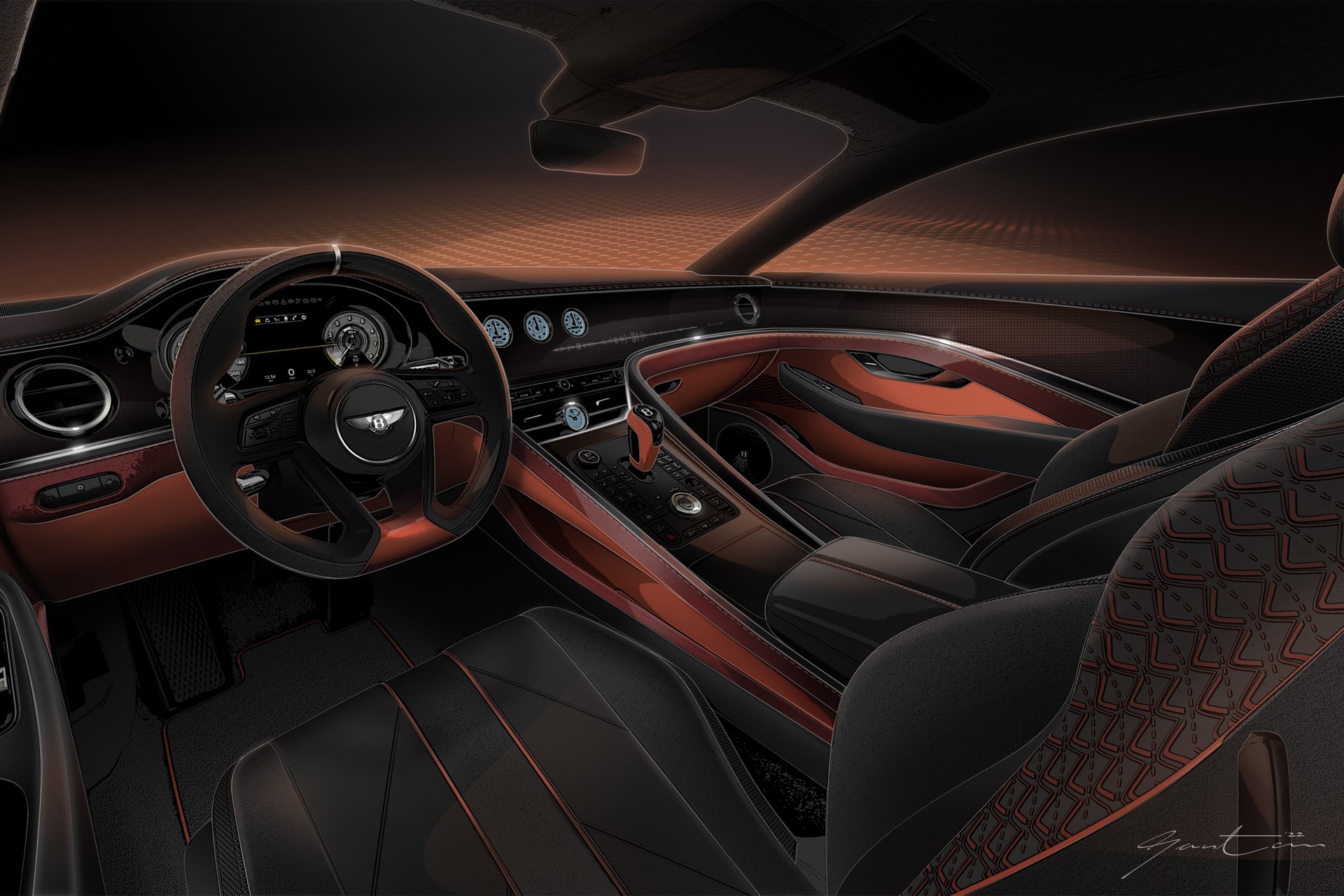 Download 2023 Bentley Mulliner Batur - Design Sketch HD Wallpaper 1920x1280 #23