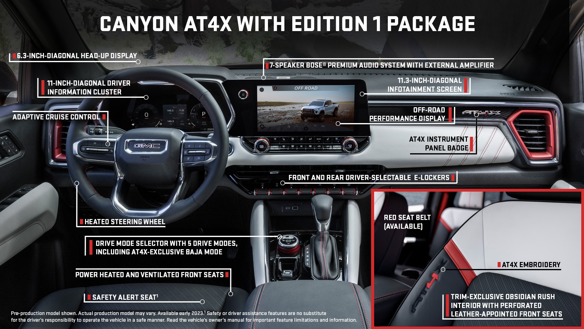 Download 2023 GMC Canyon AT4X Edition 1 - Infographics HD Wallpaper 1920x1080 #32