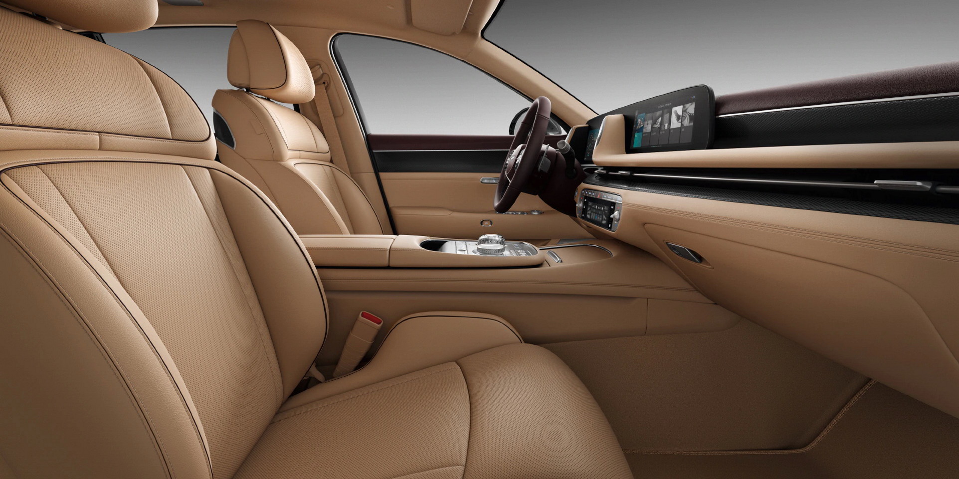 Download 2023 Genesis G90 - Interior, Front Seats HD Wallpaper 1923x961 #112