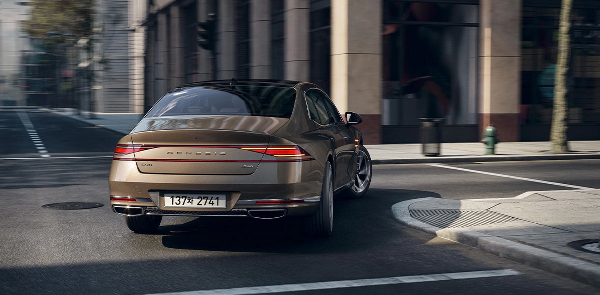 Download 2023 Genesis G90 - Rear HD Wallpaper 1923x946 #98