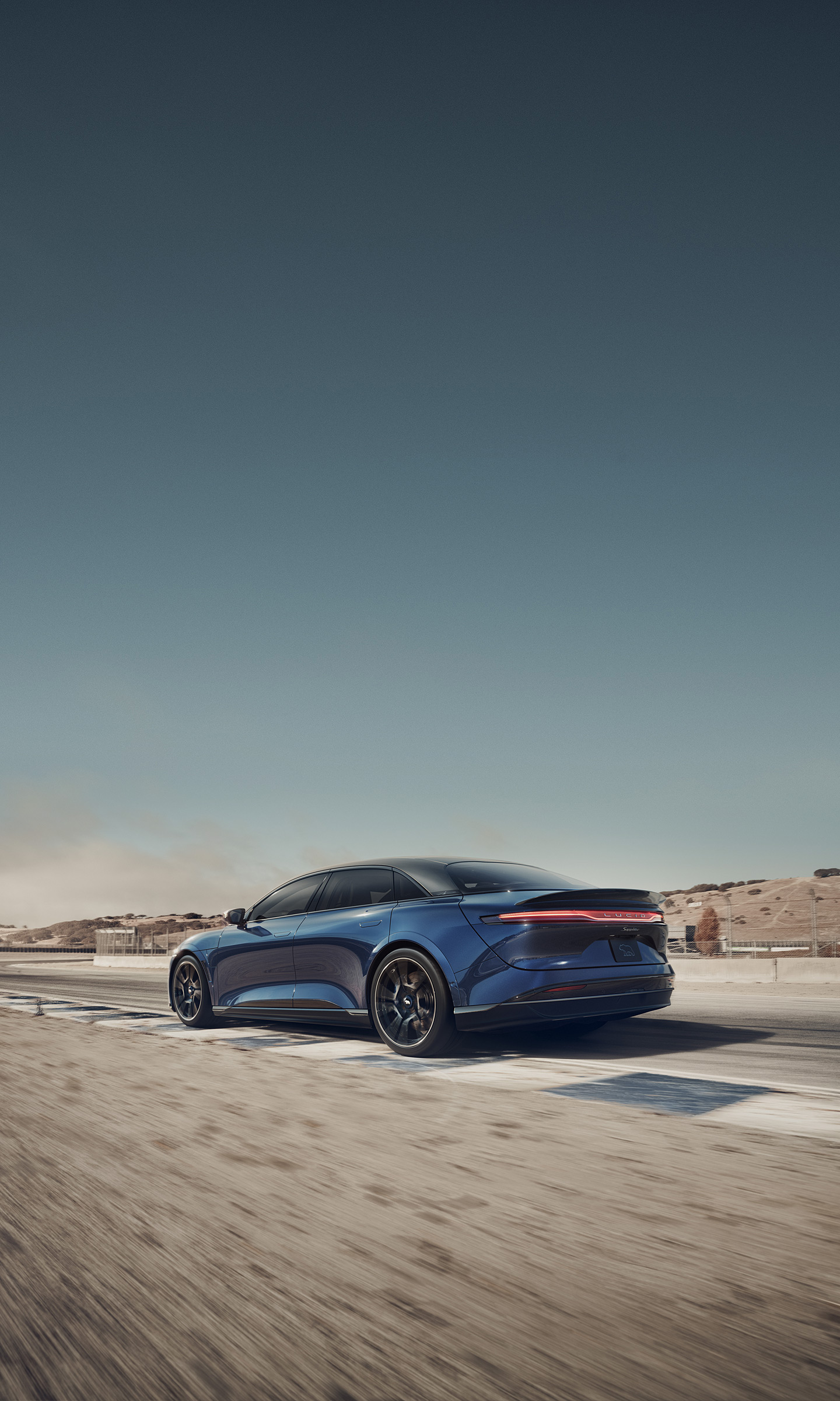 Download 2023 Lucid Air Sapphire - Rear Three-Quarter HD Phone Wallpaper 1440x2400 #7