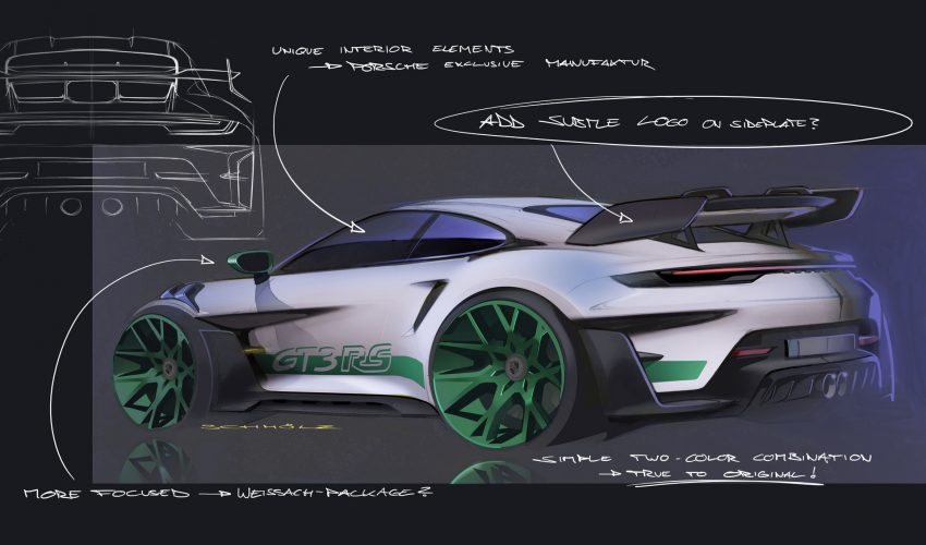 2023 Porsche 911 GT3 RS Carrera RS 2.7 Tribute - Design Sketch Wallpaper 850x500 #50